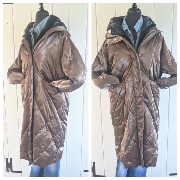 Jayley Bronze Stadium Puffer coat NWOT o/s - Picture 3 of 9